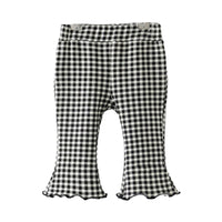 Load image into Gallery viewer, Baby Kid Girls Solid Color Checked Muslin&amp;Ribbed Pants Wholesale 220418267
