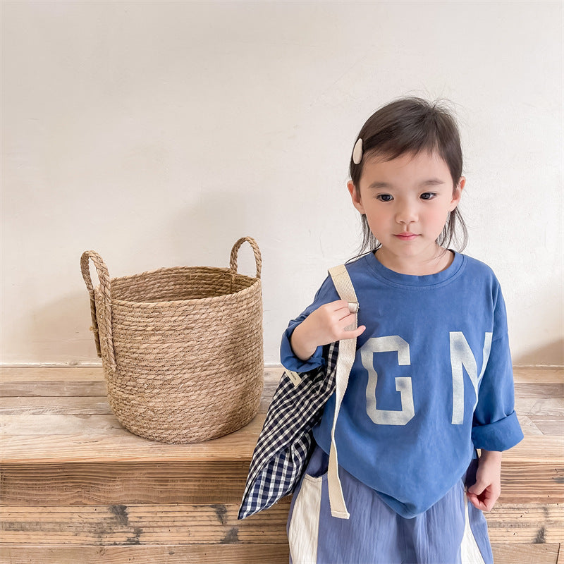 Baby Kid Unisex Solid Color Letters Tops Wholesale 220418273