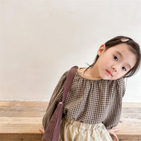 Load image into Gallery viewer, Baby Kid Girls Checked Tops Wholesale 220418281
