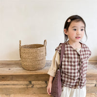 Load image into Gallery viewer, Baby Kid Girls Checked Vests Waistcoats Wholesale 220418290
