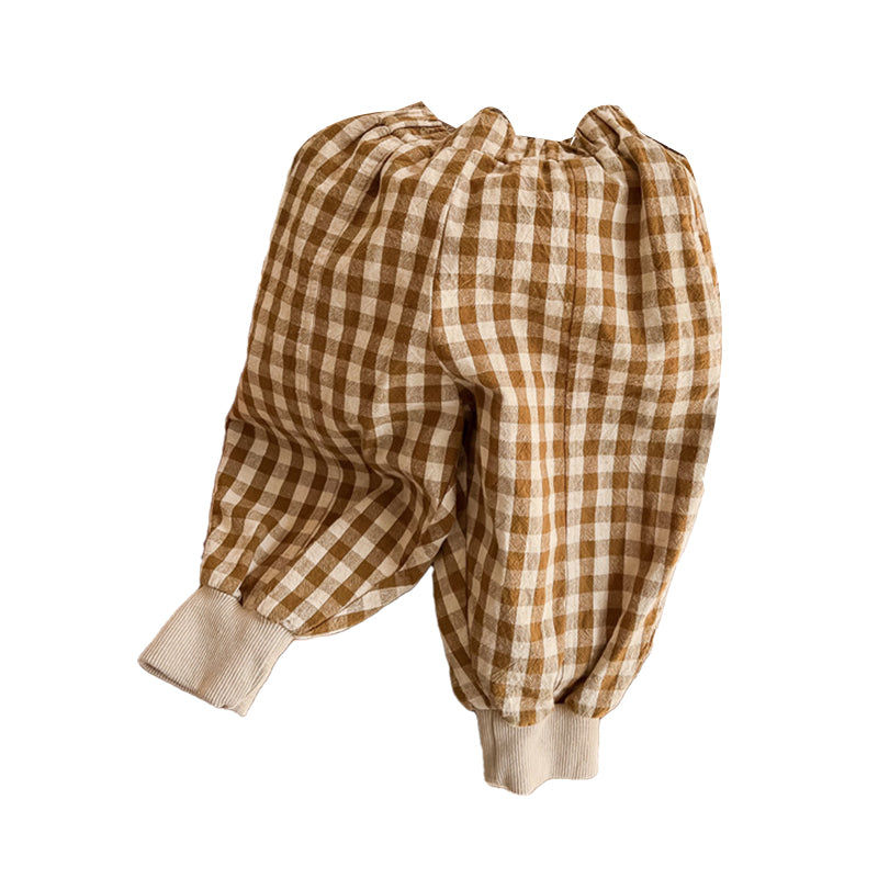 Baby Kid Unisex Checked Pants Wholesale 220418297