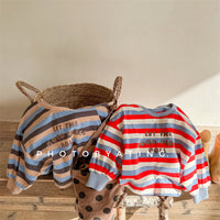 Load image into Gallery viewer, Baby Kid Unisex Striped Letters Tops Wholesale 220418310
