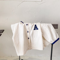 Load image into Gallery viewer, Baby Kid Girls Letters Color-blocking Embroidered Tops Wholesale 220418335
