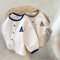 Load image into Gallery viewer, Baby Kid Girls Letters Color-blocking Embroidered Tops Wholesale 220418335
