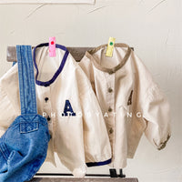 Load image into Gallery viewer, Baby Kid Girls Letters Color-blocking Embroidered Tops Wholesale 220418335
