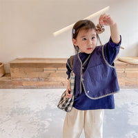 Load image into Gallery viewer, Baby Kid Girls Color-blocking Checked Vests Waistcoats Wholesale 220418344
