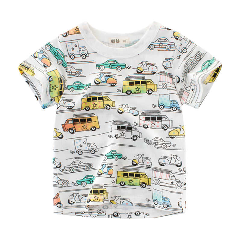Baby Kid Boys Car Print T-Shirts Wholesale 22041835