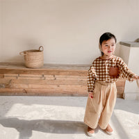 Load image into Gallery viewer, Baby Kid Girls Color-blocking Checked Tops Wholesale 220418354
