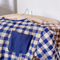 Load image into Gallery viewer, Baby Kid Girls Color-blocking Checked Tops Wholesale 220418354
