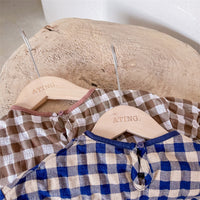 Load image into Gallery viewer, Baby Kid Girls Color-blocking Checked Tops Wholesale 220418354
