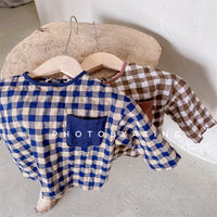 Load image into Gallery viewer, Baby Kid Girls Color-blocking Checked Tops Wholesale 220418354
