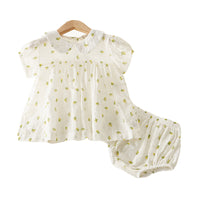 Load image into Gallery viewer, 2 Pieces Set Baby Kid Girls Flower Print Blouses And Shorts Wholesale 220418364

