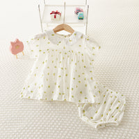 Load image into Gallery viewer, 2 Pieces Set Baby Kid Girls Flower Print Blouses And Shorts Wholesale 220418364
