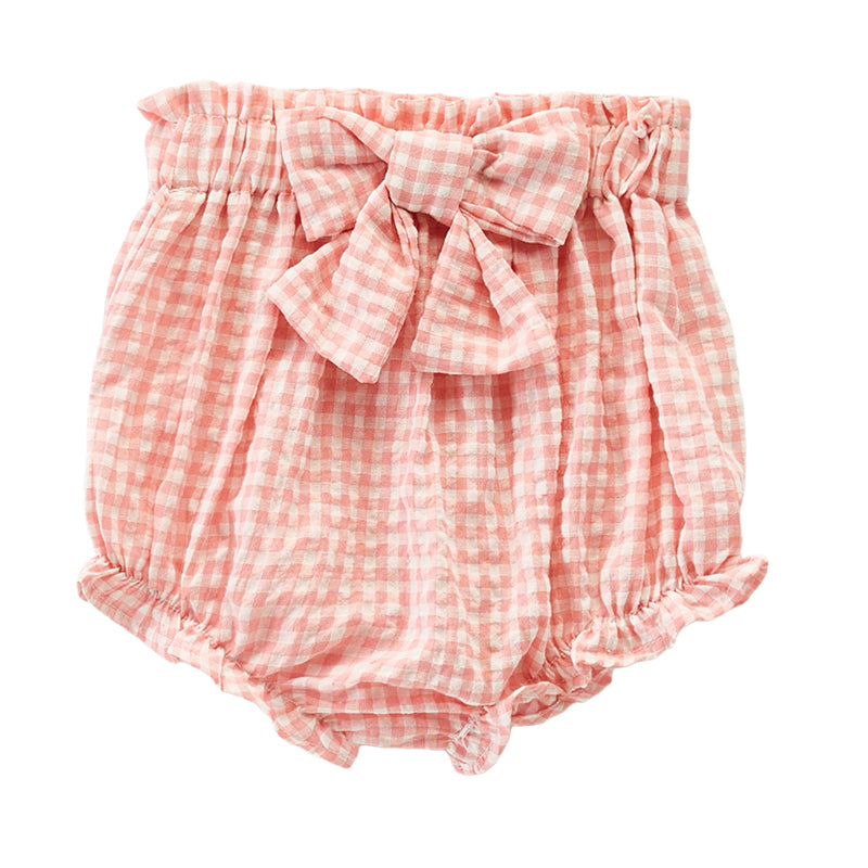 Baby Kid Girls Checked Bow Shorts Wholesale 220418374