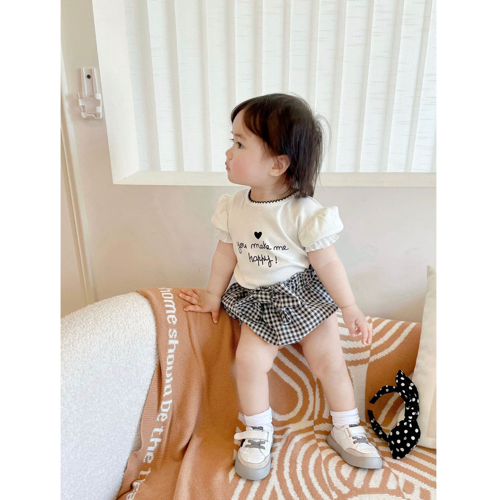 Baby Kid Girls Checked Bow Shorts Wholesale 220418374