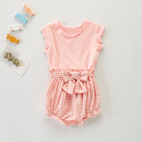 Load image into Gallery viewer, Baby Kid Girls Checked Bow Shorts Wholesale 220418374
