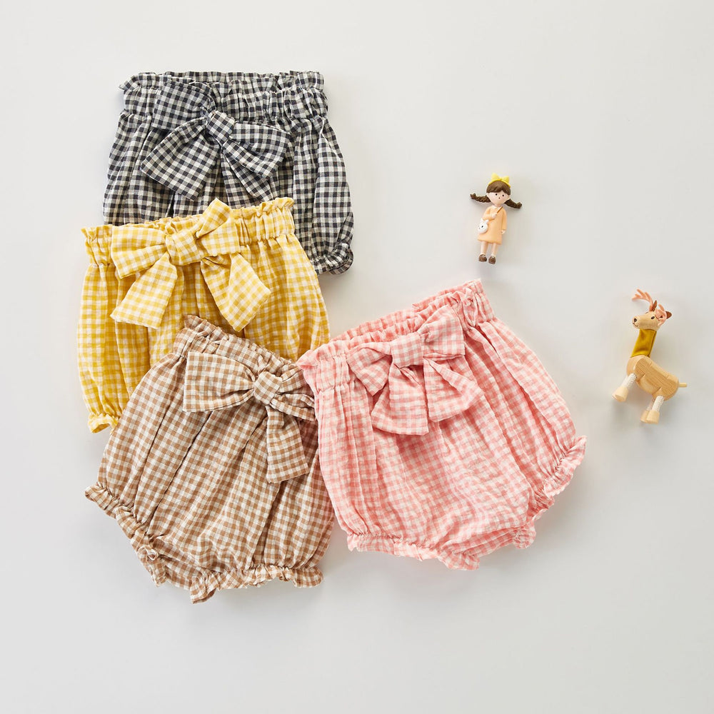 Baby Kid Girls Checked Bow Shorts Wholesale 220418374