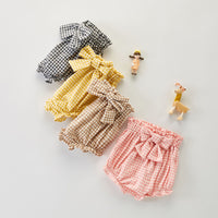Load image into Gallery viewer, Baby Kid Girls Checked Bow Shorts Wholesale 220418374

