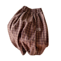 Load image into Gallery viewer, Baby Kid Girls Checked Embroidered Pants Wholesale 220418375
