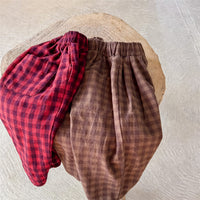 Load image into Gallery viewer, Baby Kid Girls Checked Embroidered Pants Wholesale 220418375
