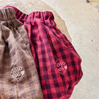 Load image into Gallery viewer, Baby Kid Girls Checked Embroidered Pants Wholesale 220418375
