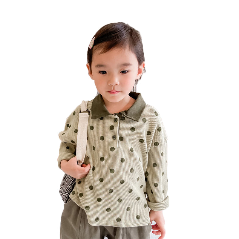 Baby Kid Girls Polka dots Tops Wholesale 220418378