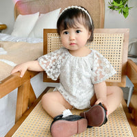 Load image into Gallery viewer, Baby Girls Flower Embroidered Rompers Wholesale 220418409
