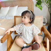 Load image into Gallery viewer, Baby Girls Flower Embroidered Rompers Wholesale 220418409
