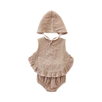 Load image into Gallery viewer, 3 Pieces Set Baby Girls Solid Color Tank Tops Rompers And Hats Wholesale 220418410
