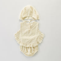 Load image into Gallery viewer, 3 Pieces Set Baby Girls Solid Color Tank Tops Rompers And Hats Wholesale 220418410
