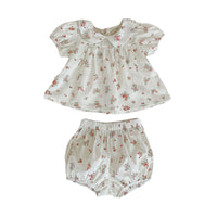 Load image into Gallery viewer, 2 Pieces Set Baby Kid Girls Flower Print Tops And Shorts Wholesale 220418427
