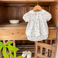 Load image into Gallery viewer, 2 Pieces Set Baby Kid Girls Flower Print Tops And Shorts Wholesale 220418427
