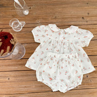 Load image into Gallery viewer, 2 Pieces Set Baby Kid Girls Flower Print Tops And Shorts Wholesale 220418427
