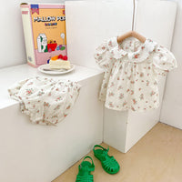 Load image into Gallery viewer, 2 Pieces Set Baby Kid Girls Flower Print Tops And Shorts Wholesale 220418427
