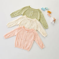 Load image into Gallery viewer, Baby Kid Girls Solid Color Crochet Cardigan Wholesale 220418431
