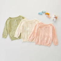 Load image into Gallery viewer, Baby Kid Girls Solid Color Crochet Cardigan Wholesale 220418431
