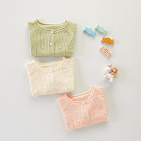 Load image into Gallery viewer, Baby Kid Girls Solid Color Crochet Cardigan Wholesale 220418431
