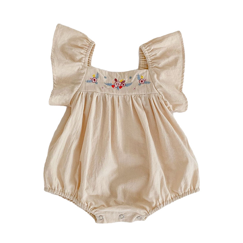 Baby Girls Flower Embroidered Rompers Wholesale 220418548