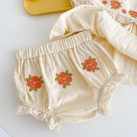 Load image into Gallery viewer, 2 Pieces Set Baby Kid Girls Flower Lace Embroidered Tops And Shorts Wholesale 220418549
