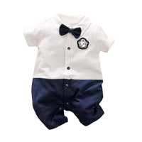 Load image into Gallery viewer, Baby Boys Striped Color-blocking Checked Bow Print Birthday Jumpsuits Wholesale 220418552
