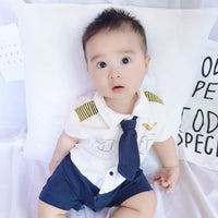 Load image into Gallery viewer, Baby Boys Striped Color-blocking Checked Bow Print Birthday Jumpsuits Wholesale 220418552
