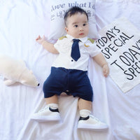 Load image into Gallery viewer, Baby Boys Striped Color-blocking Checked Bow Print Birthday Jumpsuits Wholesale 220418552
