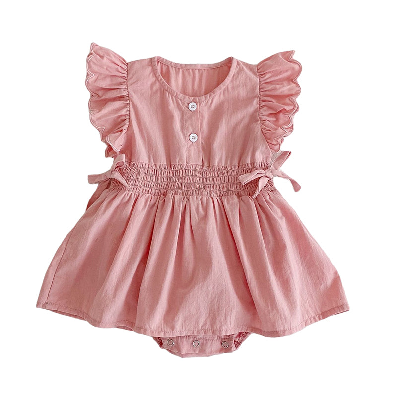Baby Girls Solid Color Rompers Wholesale 220418569