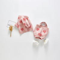 Load image into Gallery viewer, Baby Girls Love heart Crochet Print Cardigan Rompers Wholesale 22041858
