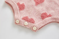 Load image into Gallery viewer, Baby Girls Love heart Crochet Print Cardigan Rompers Wholesale 22041858
