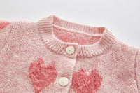 Load image into Gallery viewer, Baby Girls Love heart Crochet Print Cardigan Rompers Wholesale 22041858
