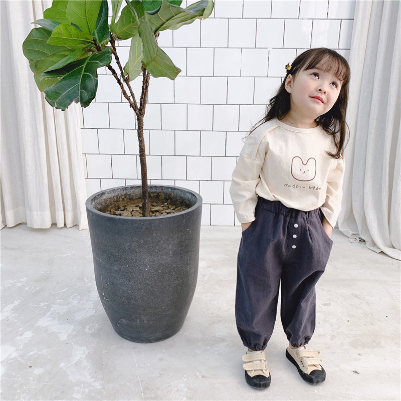 Baby Kid Girls Solid Color Pants Wholesale 22041871
