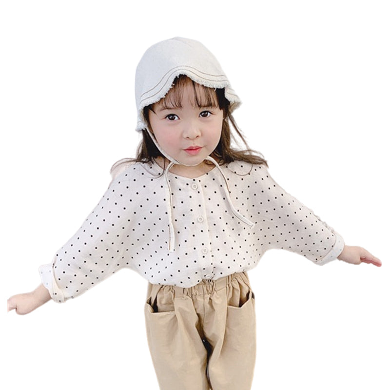 Baby Kid Girls Polka dots Print Tops Wholesale 22041874
