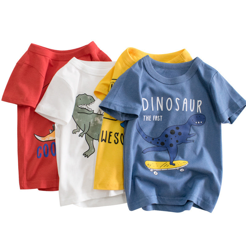 Baby Kid Unisex Letters Dinosaur Print T-Shirts Wholesale 22041895