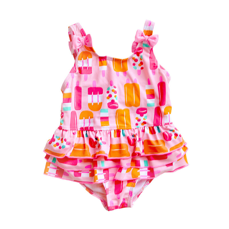 Baby Kid Girls Print Swimwears Wholesale 22041901
